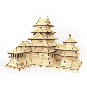 立体パズル 木製パズル プレゼント 父の日 ホビー 木のおもちゃ オススメ 建築模型 kigumi キグミ 松本城（送料無料・小型便にて配送）｜dambool-crafts