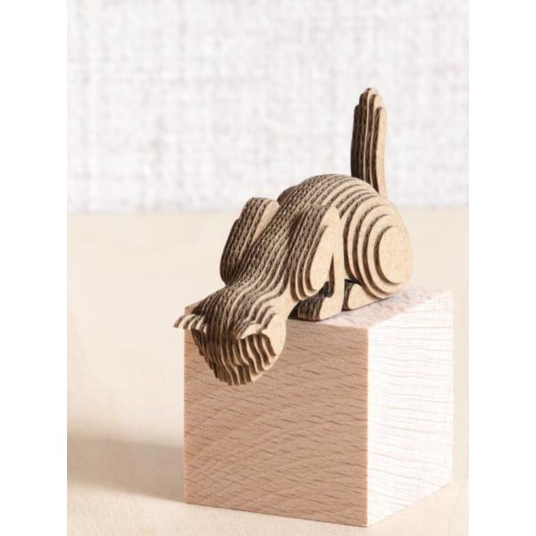 ペーパークラフト　ダンボール 　動物　猫　段々猫　looking（送料無料・小型便にて配送）