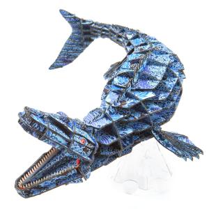 立体 ペーパークラフト ウラノ 恐竜 模型 3Dペーパーパズル DX＜越前和紙＞藍モササウルス(MOVE) （送料無料・小型便にて配送）｜dambool-crafts