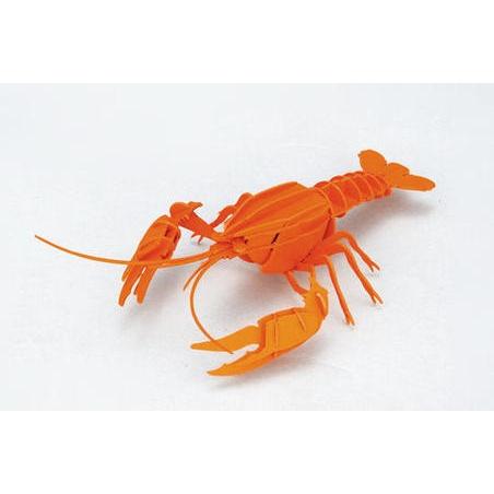 立体　ペーパークラフト　ウラノ　３Ｄペーパーパズル　アメリカザリガニ（オレンジ）【台座付き】（送料無...