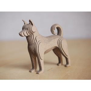 ペーパークラフト　ダンボール 　動物　柴犬　段々犬　Shiba（送料無料・小型便にて配送）