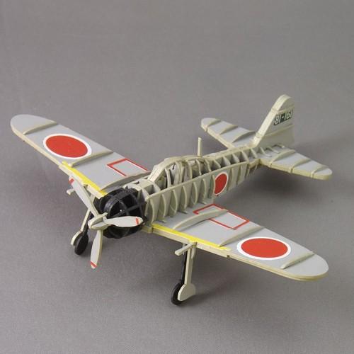 立体　ペーパークラフト　ウラノ　３Ｄペーパーパズル　ゼロ戦　(グレー）（送料無料・小型便にて配送）