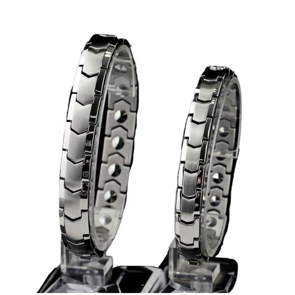 高純度99.9％ 最高級品質 ゲルマニウム ブレスレット シルバー メンズ レディース ジュエリー ...