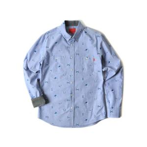 CRITIC クリティック OUTDOOR STUFF SHIRT BLUE カジュアルシャツ 配色 フードバイエアーファン必見 ヘビーローテ定番 柄｜dami