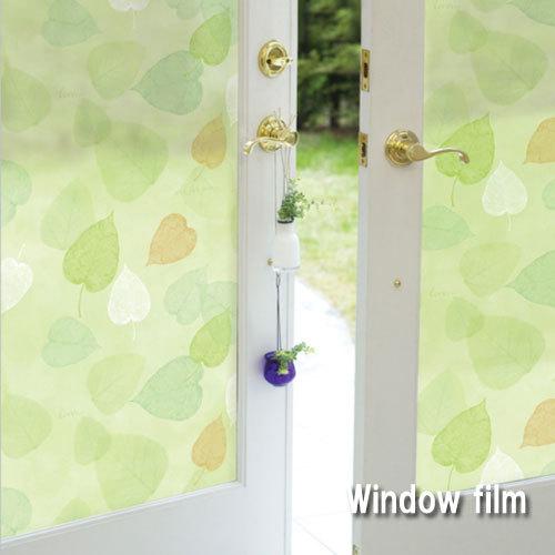 葉 ハブグリーン 窓 ガラスフィルム 目隠し シート フィルム 巾100cm X 50cm おしゃれ...