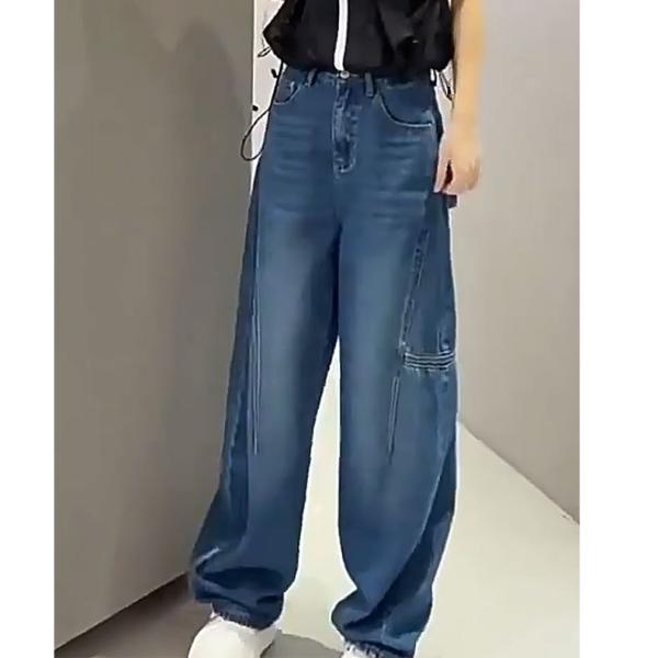 ストレッチ デニムパンツ レディース デニム ボトムス ゆったり すっきり 春 冬 秋フルレングス ...