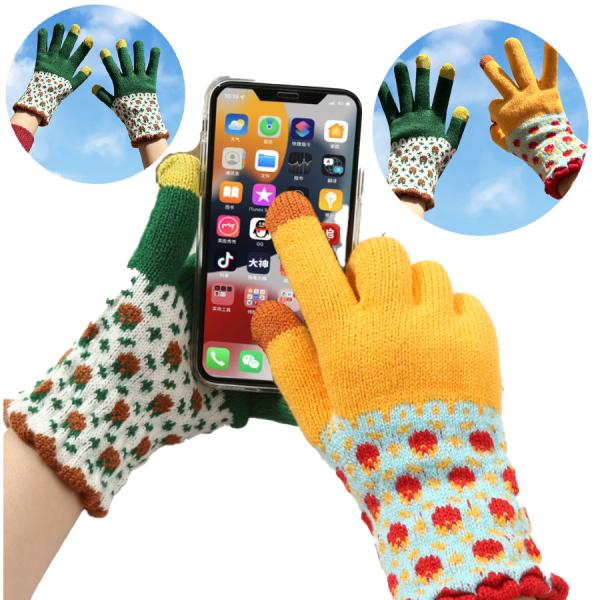 スマホ手袋 レディース スマホ対応 スマホ 暖かい 防寒 かわいい 可愛い おしゃれ カラー カラフ...