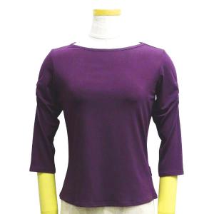 パピヨントップス No.5009-2 Mサイズ Lサイズ グレープ 紫 社交ダンス衣装 トップス 七分袖 シンプル 美シルエット｜ダンスショップ グレース ヤフー店