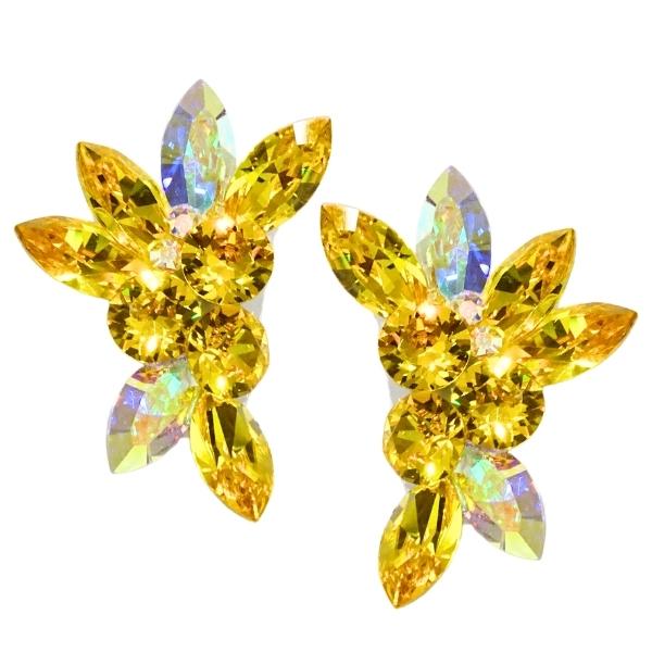 PINK イヤリング P-599 イエロー系 ミックス 社交ダンス 競技 デモ パーティー アクセサ...