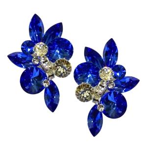 PINK イヤリング P-714 レッド×オーロラ×クリスタル 社交ダンス