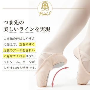 バレエシューズ スプリットソール キャンバス ...の詳細画像2