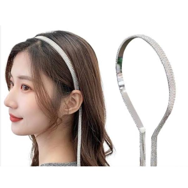 ベリーダンス ファッションジュエリー ラインストーン タッセル付き メタルヘッドバンド ヘアアクセサ...