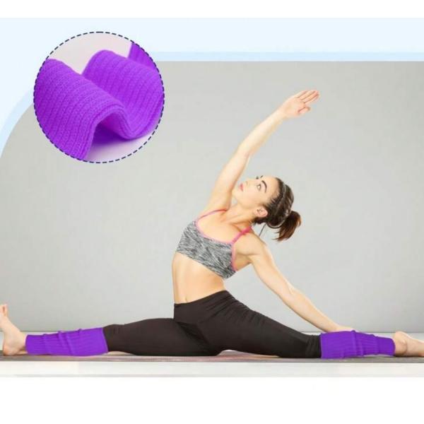 ダンス対応 パープルカラー ニット レッグウォーマー ルーズフィット40cm