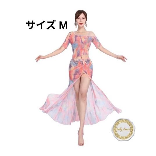 ベリーダンス レッスン着 3点セット トップス ロングスカート セーフティパンツ 練習用 ダンス衣装