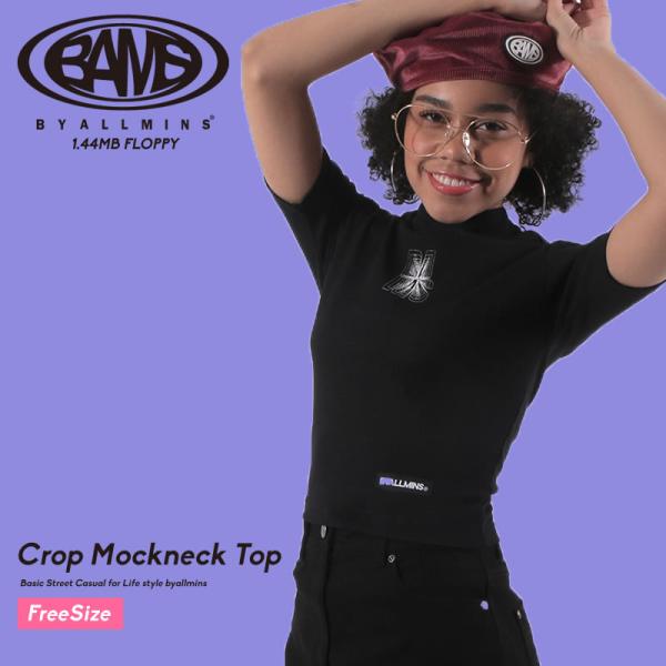 byallmins バイオールミーンズ モックネックTシャツ クロップトップ Crop Mockne...