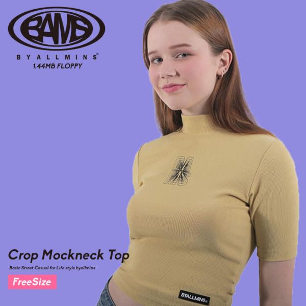 byallmins バイオールミーンズ モックネックTシャツ クロップトップ Crop Mockne...