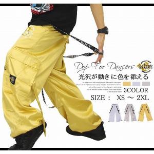 ジャージパンツ カーゴ メンズ レディース ズンバウェア HIPHOP ヒップホップ ダンス 衣装 サスペンダー付きメタリックジャージカーゴパンツ【ダンスまとめ割】