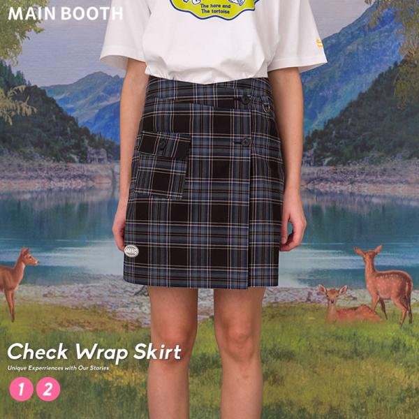 MAIN BOOTH メインブースチェックラップスカート ディープブラック MB20SSSK513 ...