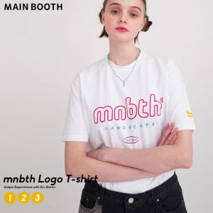 MAIN BOOTH メインブース Tシャツ MNBTS Logo T-shirt 白 メンズ レディース ペアルック お揃いコーデ カップル 友達 韓国 ファッション ブランド｜dance3