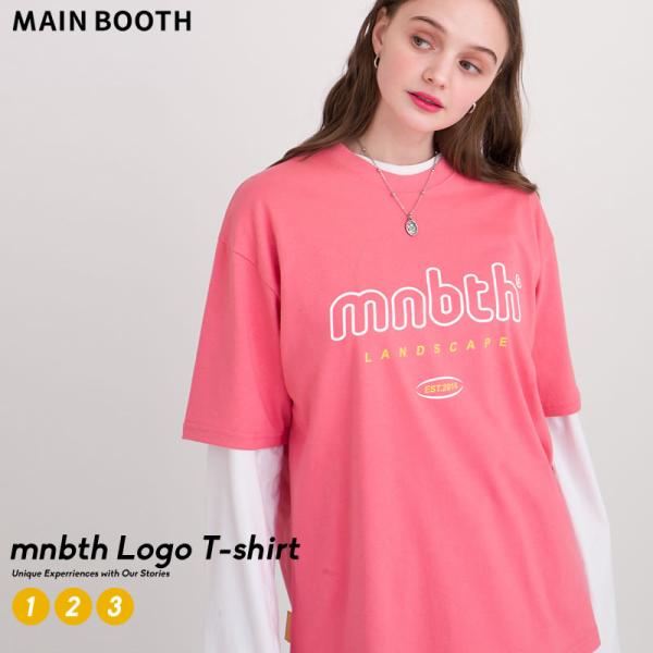 MAIN BOOTH メインブース Tシャツ MNBTS Logo T-shirt ピンク メンズ ...