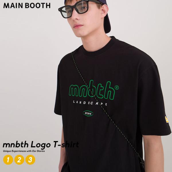 MAIN BOOTH メインブース Tシャツ MNBTS Logo T-shirt 黒 メンズ レデ...