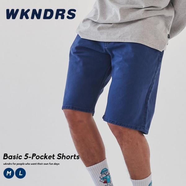 WKNDRS ウィークエンダーズ ハーフパンツ ショートパンツ カラーデニム ジーンズ ブルー メン...
