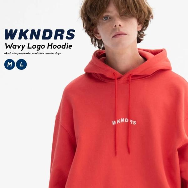 WKNDRS ウィークエンダーズ ウェービーロゴフーディー レッド メンズ パーカー プルオーバー ...