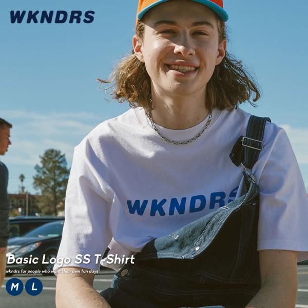 WKNDRS ウィークエンダーズ ベーシックロゴTシャツ 半袖 ブルー ロゴプリント メンズ ブラン...