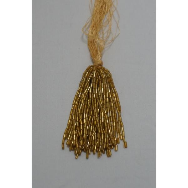 【SALE】クリスタルビーズ　糸通し竹ビーズ　7cm丈　50本｛ブロンズ｝ セール価格550円(込)...