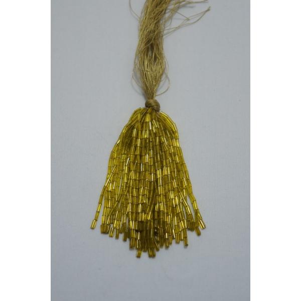 【SALE】クリスタルビーズ　糸通し竹ビーズ　7cm丈　50本｛シトリン｝ セール価格550円(込)...