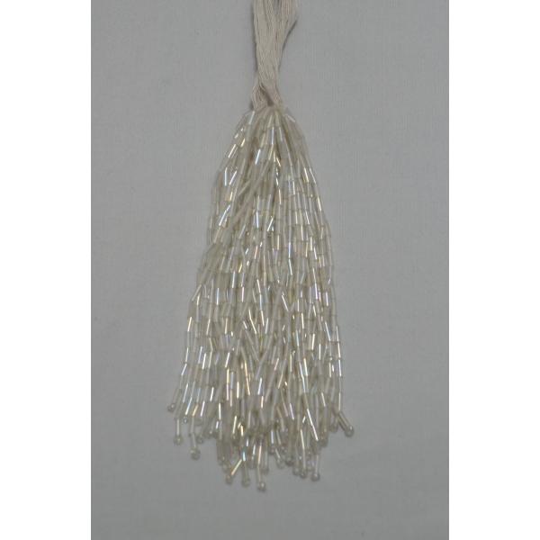 【取寄せ】クリスタルビーズ　糸通し竹ビーズ　10cm丈　50本｛クリスタルAB｝セール価格660円/...