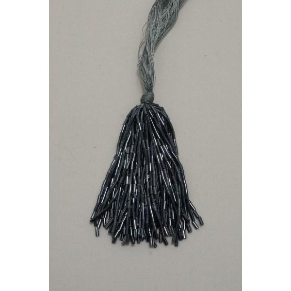 【SALE】クリスタルビーズ　糸通し竹ビーズ　7cm丈　50本｛ヘマタイト｝ セール価格550円(込...