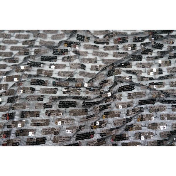 社交ダンス・ダンス衣装　 生地　英国製シークインメッシュ　スパンコール｛マトリックス―ブラック｝50...