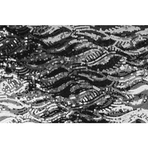 社交ダンス・ダンス衣装　 生地　英国製シークインメッシュ　スパンコール｛ミティア―ブラック×シルバー...