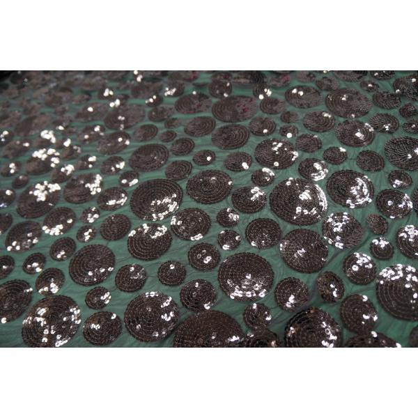 社交ダンス・ダンス衣装　 生地　英国製シークインメッシュ　スパンコール｛ポルカ―ブラック｝50cm〜...