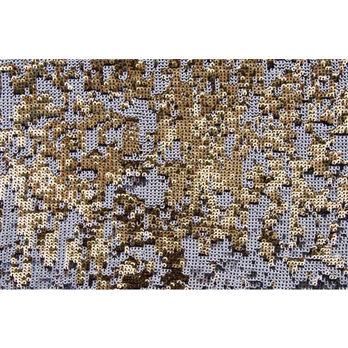 【取寄せ】社交ダンス・ダンス衣装　 生地　英国製シークインメッシュ　スパンコール｛カメレオン―ゴール...