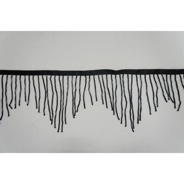 【SALE】ウェーブビーズフリンジ　｛ブラック｝ 50cm〜10cm刻み　定価から70%引き→セール...