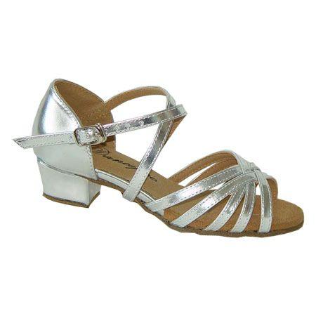 社交ダンスシューズ_子供女子ラテンダンスシューズ_セミオーダー_シルバー_161301b