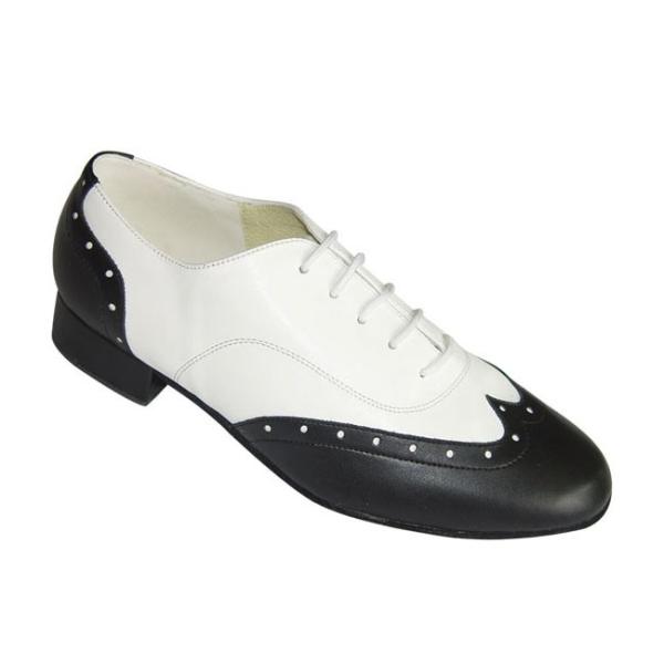 社交ダンスシューズ 紳士モダンダンスシューズ セミオーダー 白黒 251301