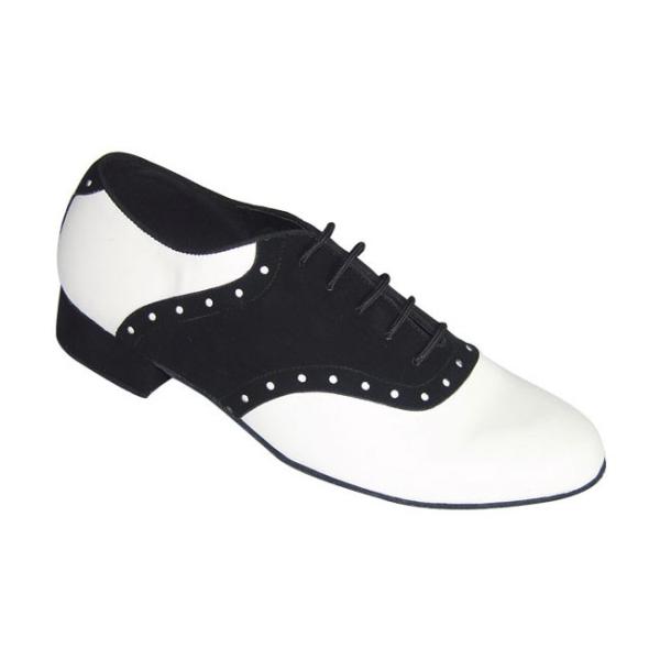 社交ダンスシューズ 紳士モダンダンスシューズ セミオーダー 白黒 251401