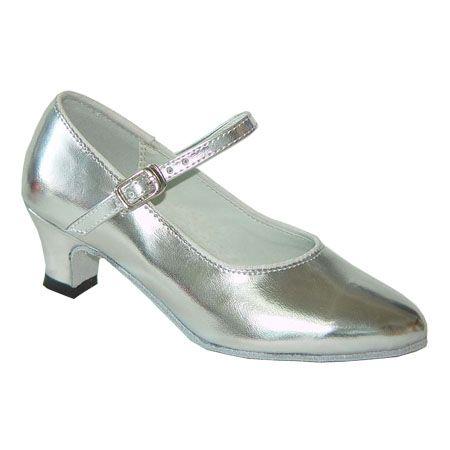 社交ダンスシューズ_子供用女子モダンシューズ_セミオーダー_シルバー_680204b