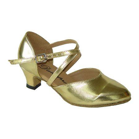 社交ダンスシューズ_子供用女子兼用シューズ_セミオーダー_ゴールド_681310b