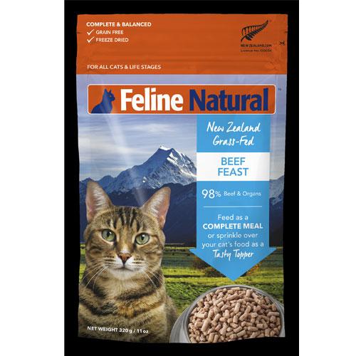Feline Natural フリーズドライ ビーフ・フィースト 320g(1.28kg分)&lt;br&gt;...