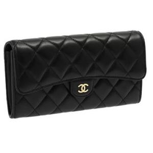 年末セール中❤正規品CHANEL 二つ折り財布 ダークグレー レザー CHANEL（シャネル） 財布 長財布 新品正規ギフト包装 クラシック