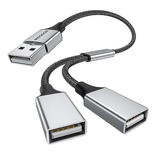 MOGOOD USB分岐器 USB分岐器1進2出アダプタ 充電/データ伝送のためのダブルUSB 2....