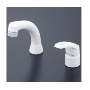 KVK　KM8007　洗面水栓　ツーホールタイプ(コンビネーション)　シングルレバー式洗髪シャワー(引出式)　ブレードホース・クイックファスナー付