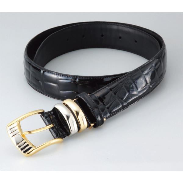 クロコ調ベルト（白/黒）
