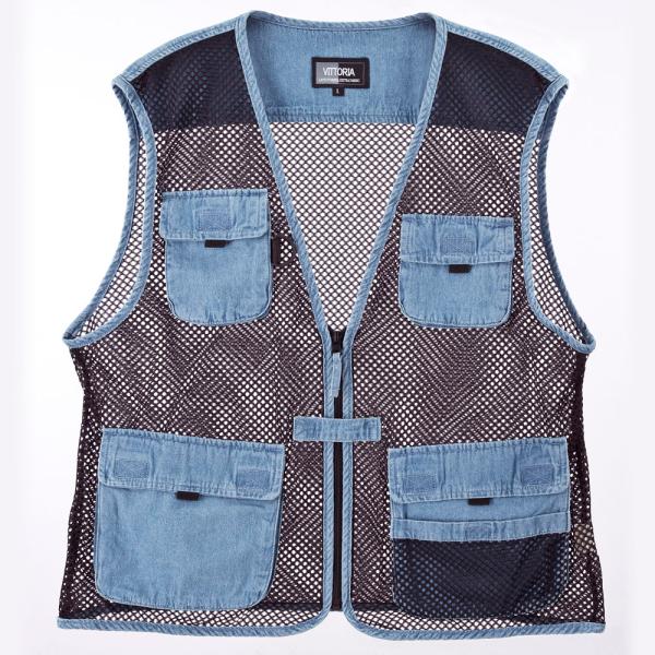デニムメッシュベスト - ダンディクラブ