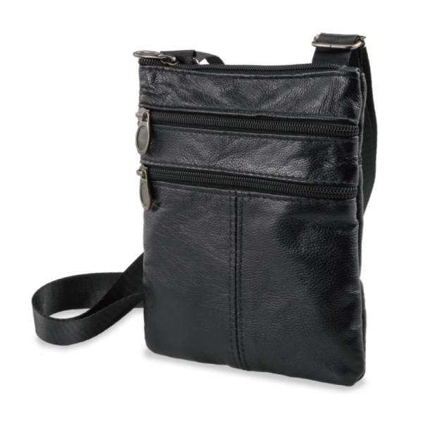 牛革薄マチショルダー メンズ バッグ - ダンディクラブ