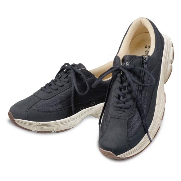 シークレットシューズ メンズ NEW 軽量撥水ウォーキングスニーカー 3.5cmUP ブラック／ベー...